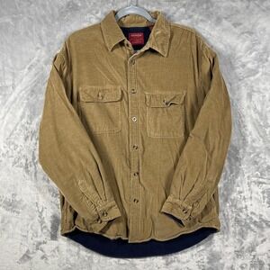 Arrow Workwear Tan Corduroy Fleece Lined Shirt Jacket Mens Medium Button Up